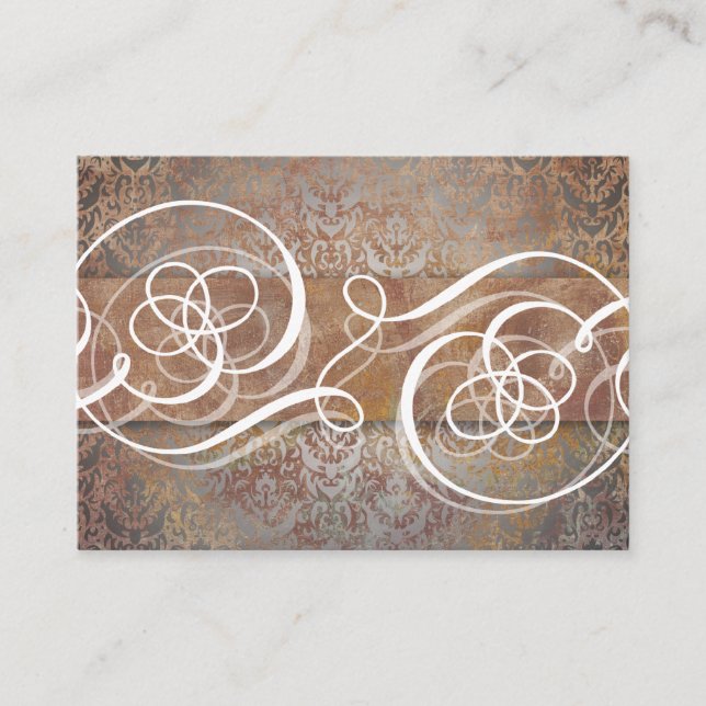 Toskanischer Damask Elegante Platzkarten zum Hochz (Vorderseite)