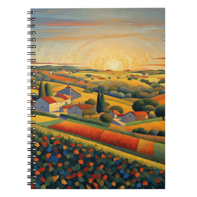 Toskanischer Sonnenaufgang Notizblock (Vorderseite)