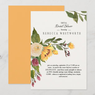 Toskanischer virtueller Gold-Sonnenblumen-Blumen-H Einladung