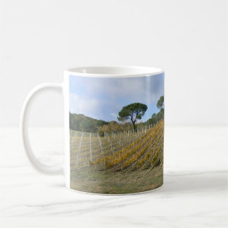Toskanischer Weinberg im Herbst Kaffeetasse