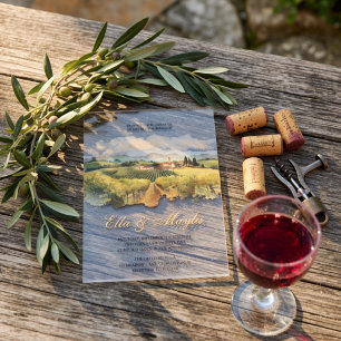 Toskanischer Weinberg Italienische Landschaft Acryleinladungen