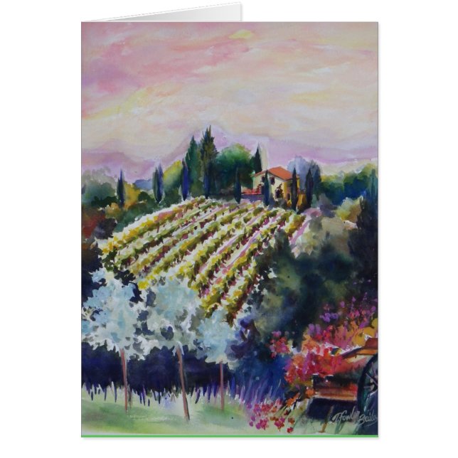 Toskanischer Weinberg von AQUARELL Le Docce Villa (Vorne)