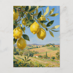 Toskanischer Zitronenbaum Landschaft Postkarte