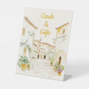 Toskanisches Dorf Brautkarten und Geschenke Sockelschild