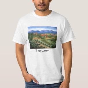 Toskanisches Dorf und Weinberg T-Shirt