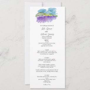 Toskanisches Weinberg-Hochzeitsmenükarte Einladung