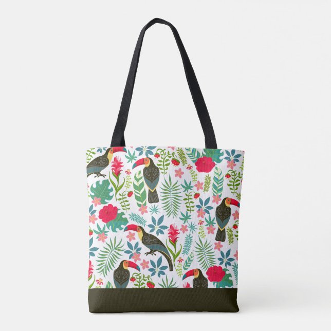 Toskanvögel und tropische Blume Tasche (Rückseite)