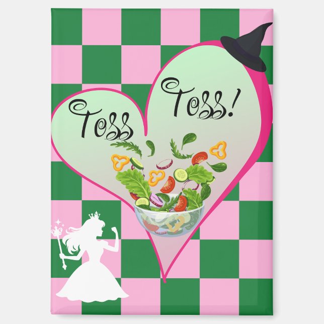 Toss Herzmagnet in Pink & Green Magnet (Vorderseite)
