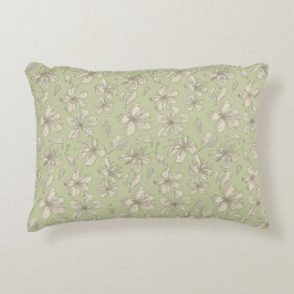 Tossed Blüten auf Olive Green - nahtloses Muster. Dekokissen