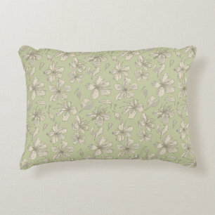 Tossed Blüten auf Olive Green - nahtloses Muster. Dekokissen