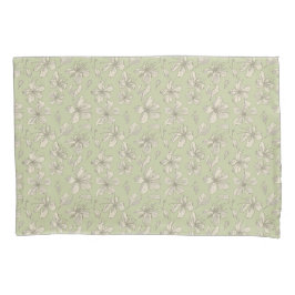 Tossed Blüten auf Olive Green - nahtloses Muster. Kissenbezug
