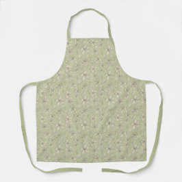 Tossed Blüten auf Olive Green - nahtloses Muster. Schürze