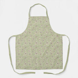 Tossed Blüten auf Olive Green - nahtloses Muster. Schürze