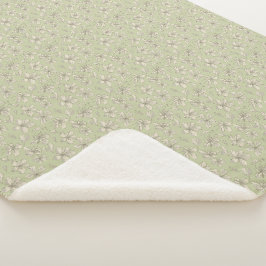 Tossed Blüten auf Olive Green - nahtloses Muster. Sherpadecke