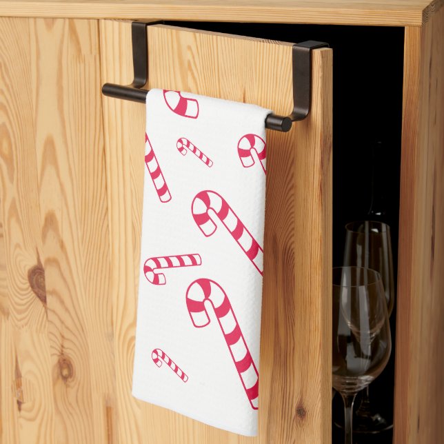 Tossed Candy Cane Weihnachtsküche Handtuch (Drittel gefaltet)