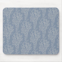Tossed Floral Silhouette Botanical | Faded Blue