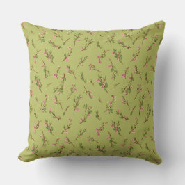 Tossed Floral Wildblumen auf Chartreuse Green Kissen