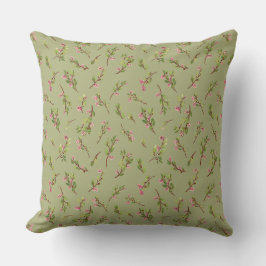 Tossed Floral Wildblumen auf Pistachio Green Kissen
