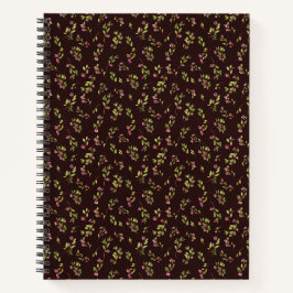 Tossed Floral Wildblumen auf Schokoladenbraun Notizbuch