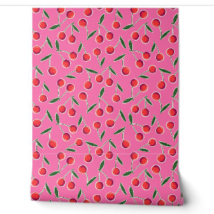 Tossed Retro Berry Kirries auf Hot Pink - Küche Tapete