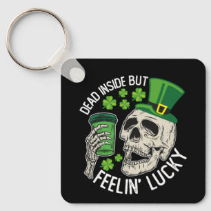 Tot aber fühle mich Lucky Skull St. Patrick's Schlüsselanhänger