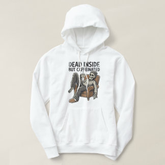 Tot aber Koffeiniert Lustiger Skelett-Kaffee Hoodie