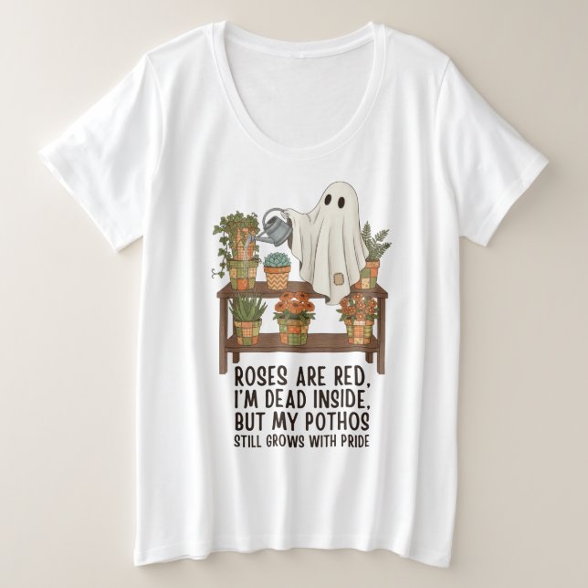 Tot im Inneren - Lustiger Geisterpflanzenliebhaber Große Größe T-Shirt (Design vorne)