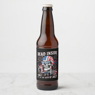 Tot innen aber es ist das 4. Juli Skelett Bierflaschenetikett