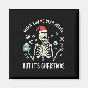 Tot innen aber es ist Weihnachten Skelett Kaffee X Magnet