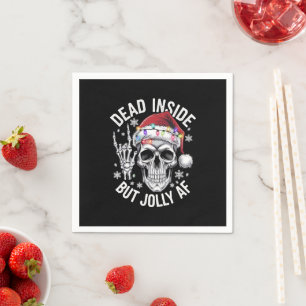 Tot innen, aber lustiges Weihnachtsgeschenk-Skelet Serviette