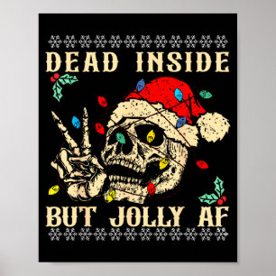Tot innen drin, aber lustiges Skelett Weihnachtsma Poster