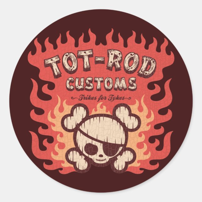 Tot Rod Customs Runder Aufkleber (Vorderseite)