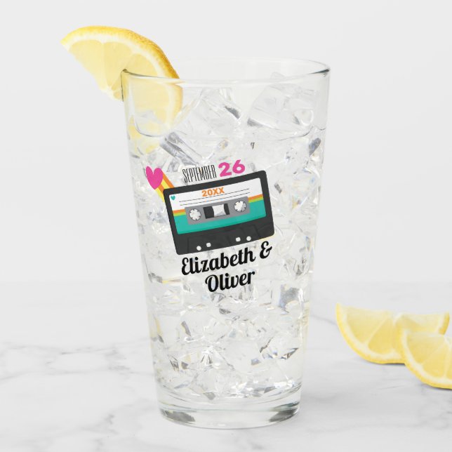 Total 80er Cassette Wedding Glas (Vorderseite Ice)