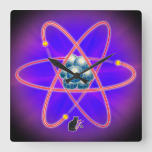 Total Atomisch Quadratische Wanduhr