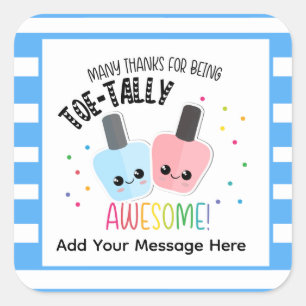 Total Awesome Danke-Sticker – Lustige Anerkennung Quadratischer Aufkleber