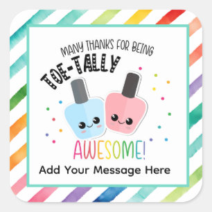 Total Awesome Danke-Sticker – Lustige Anerkennung Quadratischer Aufkleber