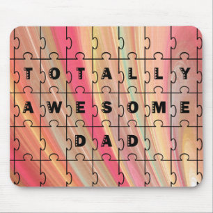 Total Awesome-Vater-Puzzle-Text Rosa/braunes Muste Mousepad