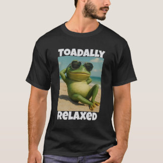 Total entspannter Frosch Lustige Sommer-Strand-Vib T-Shirt