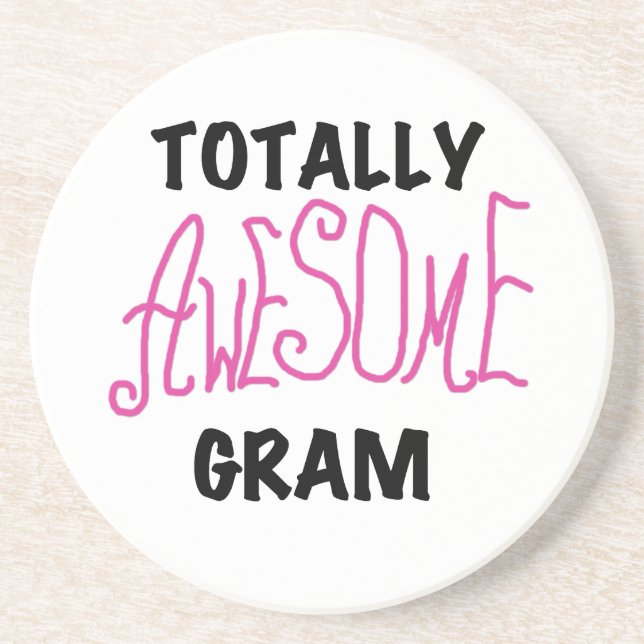 Total fantastische Gramm-Rosa-T-Shirts und Sandstein Untersetzer (Vorne)