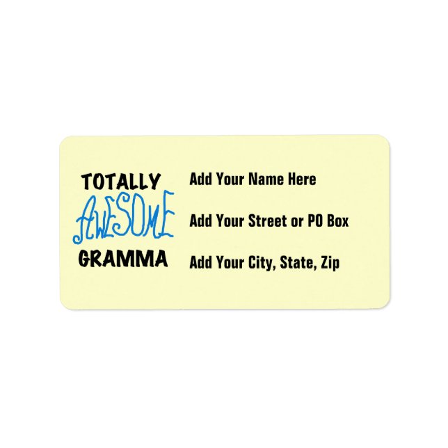 Total fantastische Gramma blaue T-Shirts Geschenke Adressaufkleber (Vorne)