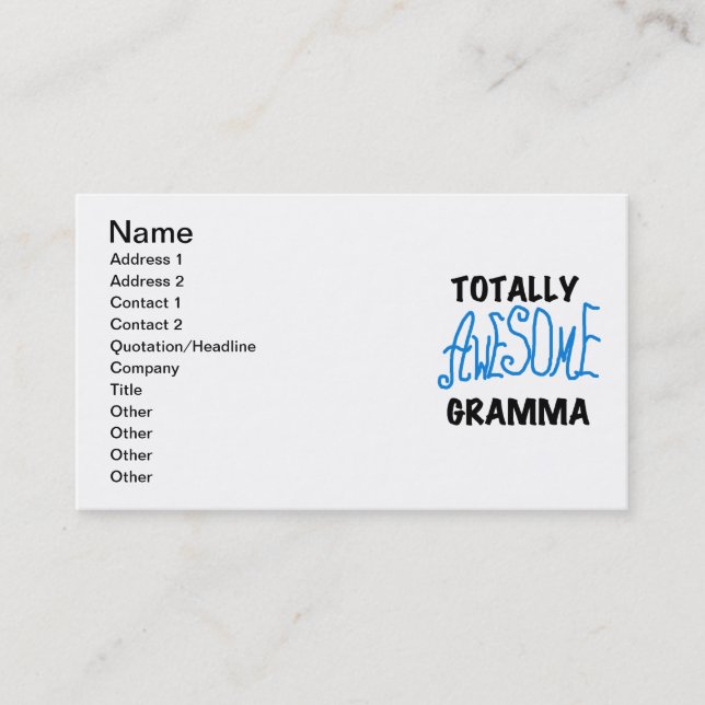 Total fantastische Gramma blaue T-Shirts Geschenke Visitenkarte (Vorderseite)