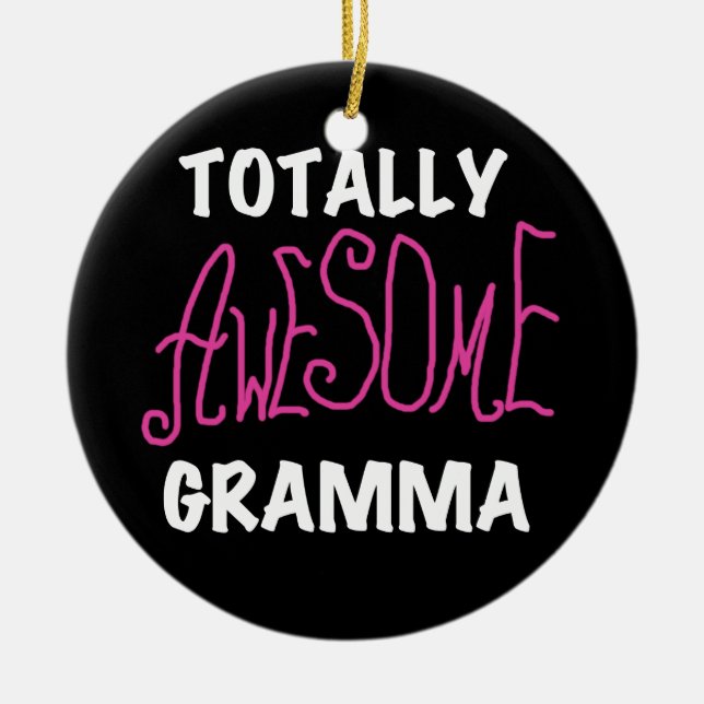 Total fantastische Gramma rosa T - Shirt-Geschenke Keramikornament (Vorne)