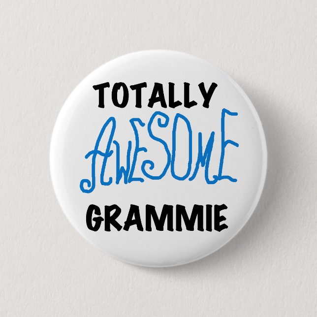 Total fantastische Grammie blaue T - Button (Vorderseite)
