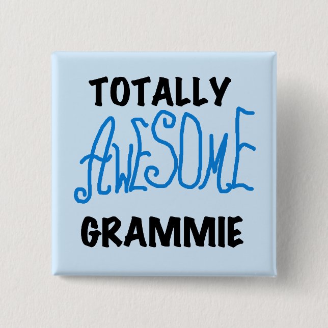 Total fantastische Grammie blaue T-Shirts Geschenk Button (Vorderseite)