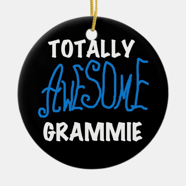 Total fantastische Grammie blaue T-Shirts Keramikornament (Vorne)