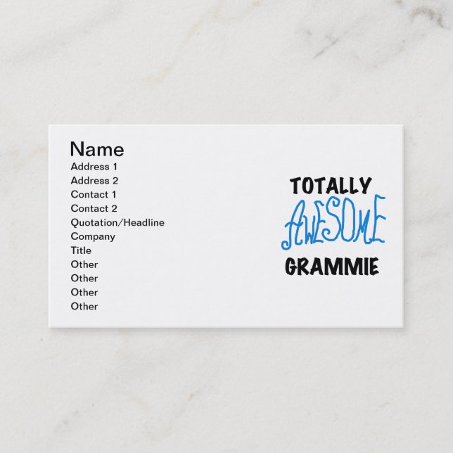 Total fantastische Grammie blaue T - Visitenkarte (Vorderseite)