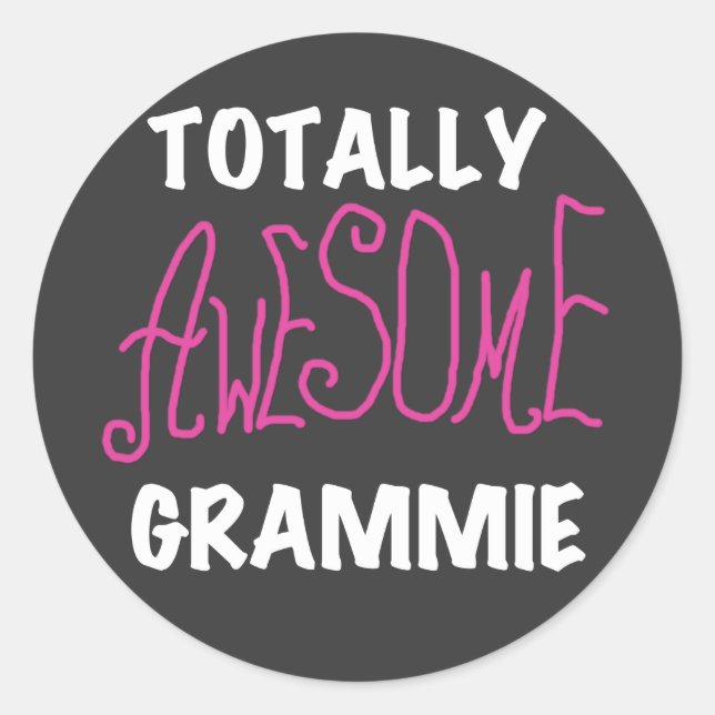 Total fantastische Grammie rosa T - Runder Aufkleber (Vorderseite)