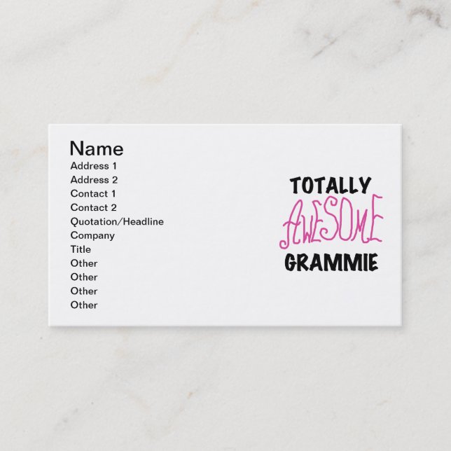 Total fantastische Grammie rosa T - Visitenkarte (Vorderseite)