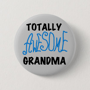 Total fantastische Großmutter - blaue T-Shirts un Button
