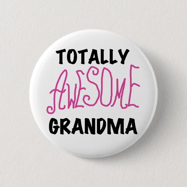Total fantastische Großmutter - rosa T-Shirts und Button (Vorderseite)
